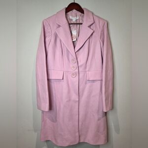 NWT Chic New York & Company Women's Light Pink Wool Trench Coat
